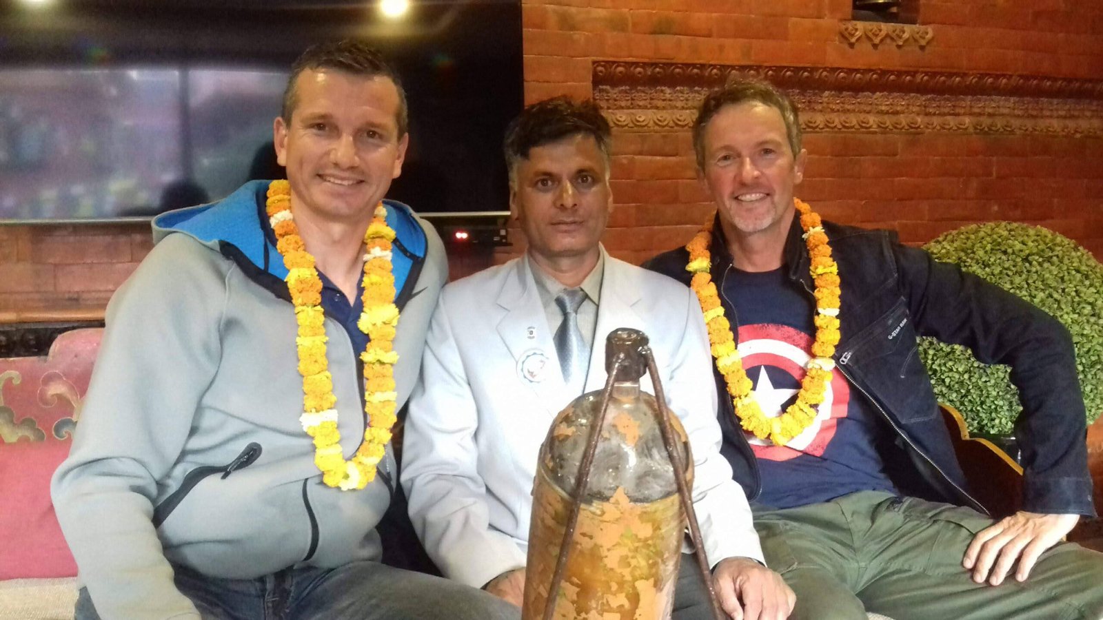 Richard Peter Stanislav Krajicek with the friends aftewr arrival in Kathmandu for Everest Base Camp Trek - high altitude breathing and safe tips by Govinda Prasad Sapkopta